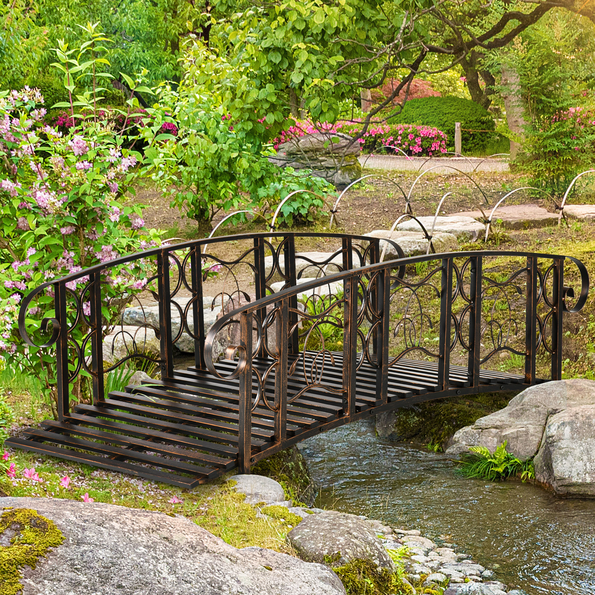 Outsunny Backyard Garden Bridge & Reviews | Wayfair